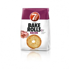 7Days Bake Rolls Křupavé chipsy s příchutí slaniny 80g