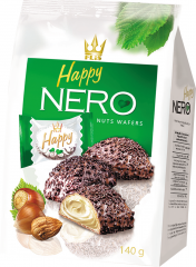 Happy Nero Nuts Wafers Oplatky s lískooříškovou náplní 140g