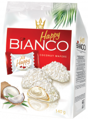 Happy Bianco Coconut Wafers Oplatky s kokosovou náplní 140g