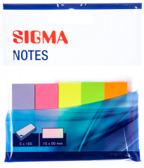 Záložky Sigma 5x100 lístků / rozměr 15x50mm
