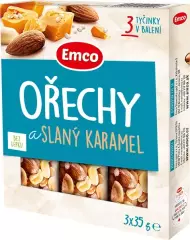 Emco Tyčinky ořechy a slaný karamel 3x35 g