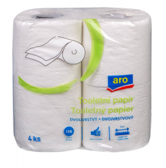ARO Toaletní papír 2-vrstvý bílý 4ks