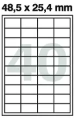 Samolepící etikety 48,5 x 25,4 mm bílé 100 listů
