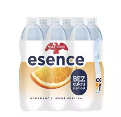MATTONI Esence Voda minerální jemně perlivá pomeranč bez cukru a sladidel 6 x 1,5 l