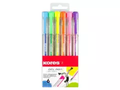 KORES Gelové pero NEON 6 barev K11