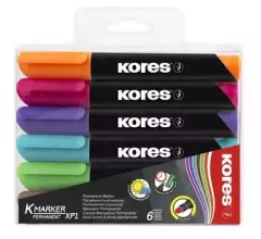 KORES Popisovač permanentní 3mm hrot sada 6 barev