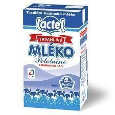 Mléko polotučné trvanlivé 1,5%1l